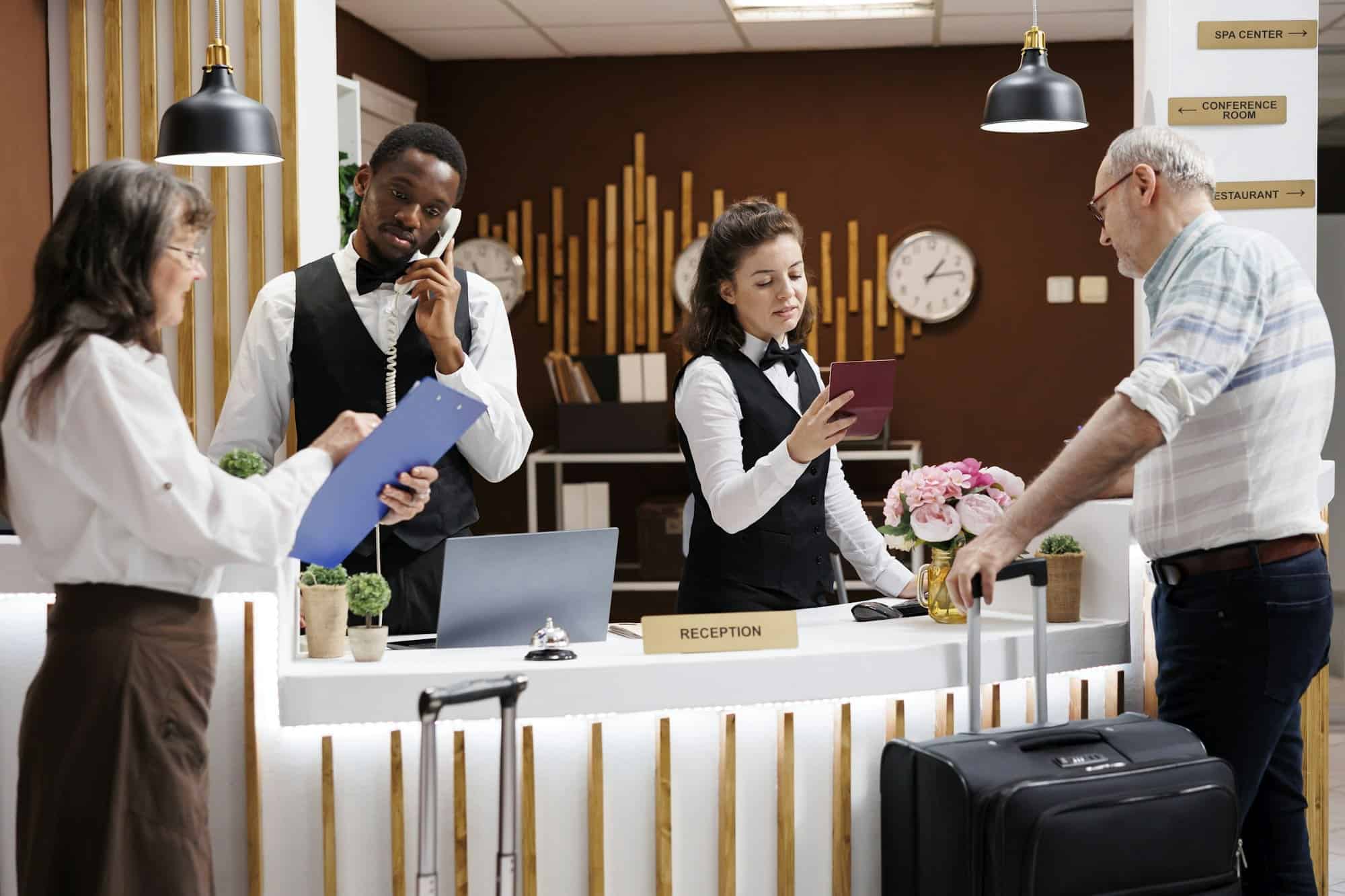 Efficient check-in at hotel reception